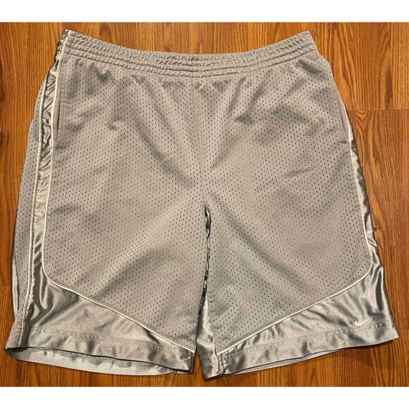 Nike Other - Vintage Nike Gray Mesh Shiny Logo Mens XL Basketball Shorts Gray Tag Y2K